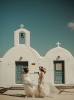 This Boho Chic Elopement in Santorini Will Give You All the Feels