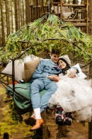 Whimsical Studio Ghibli Inspired Emerald Forest Treehouse Theater Wedding