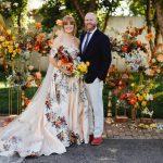 This Blanc Wedding Was Complete With a Trip to a Dive Bar, Homemade Wedding Cake, & Floral Wedding Dress