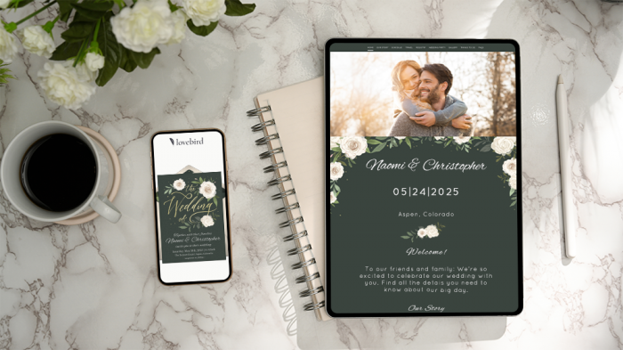 Lovebird digital wedding invitation