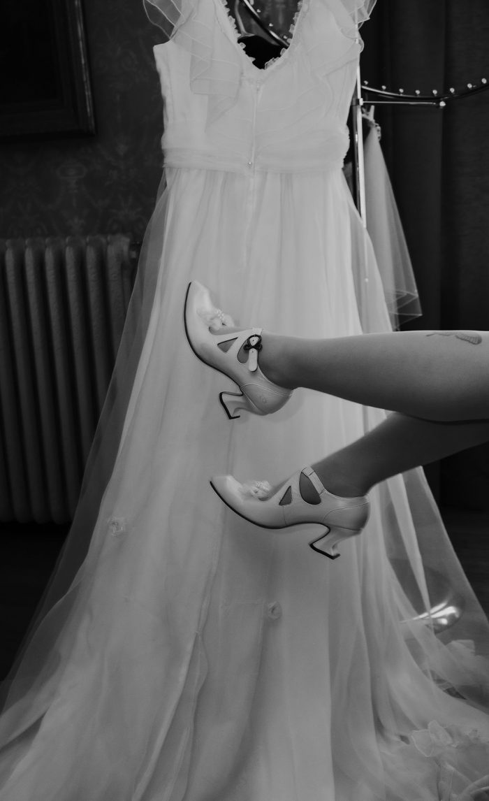 bride's vintage-inspired shoes